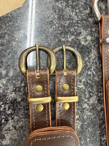 Vintage Style Guitar Strap # 38 (Antique Brass Hardware)