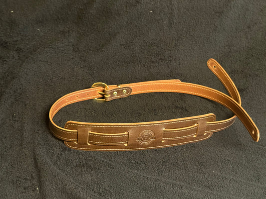 Vintage Style Guitar Strap # 38 (Antique Brass Hardware)