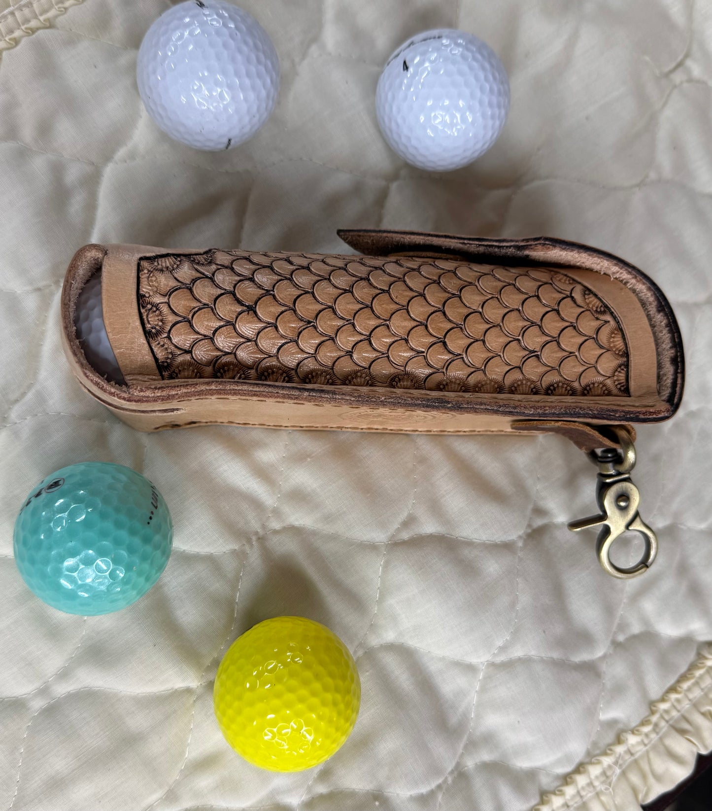 Hand stamped golf ball sleeve #40
