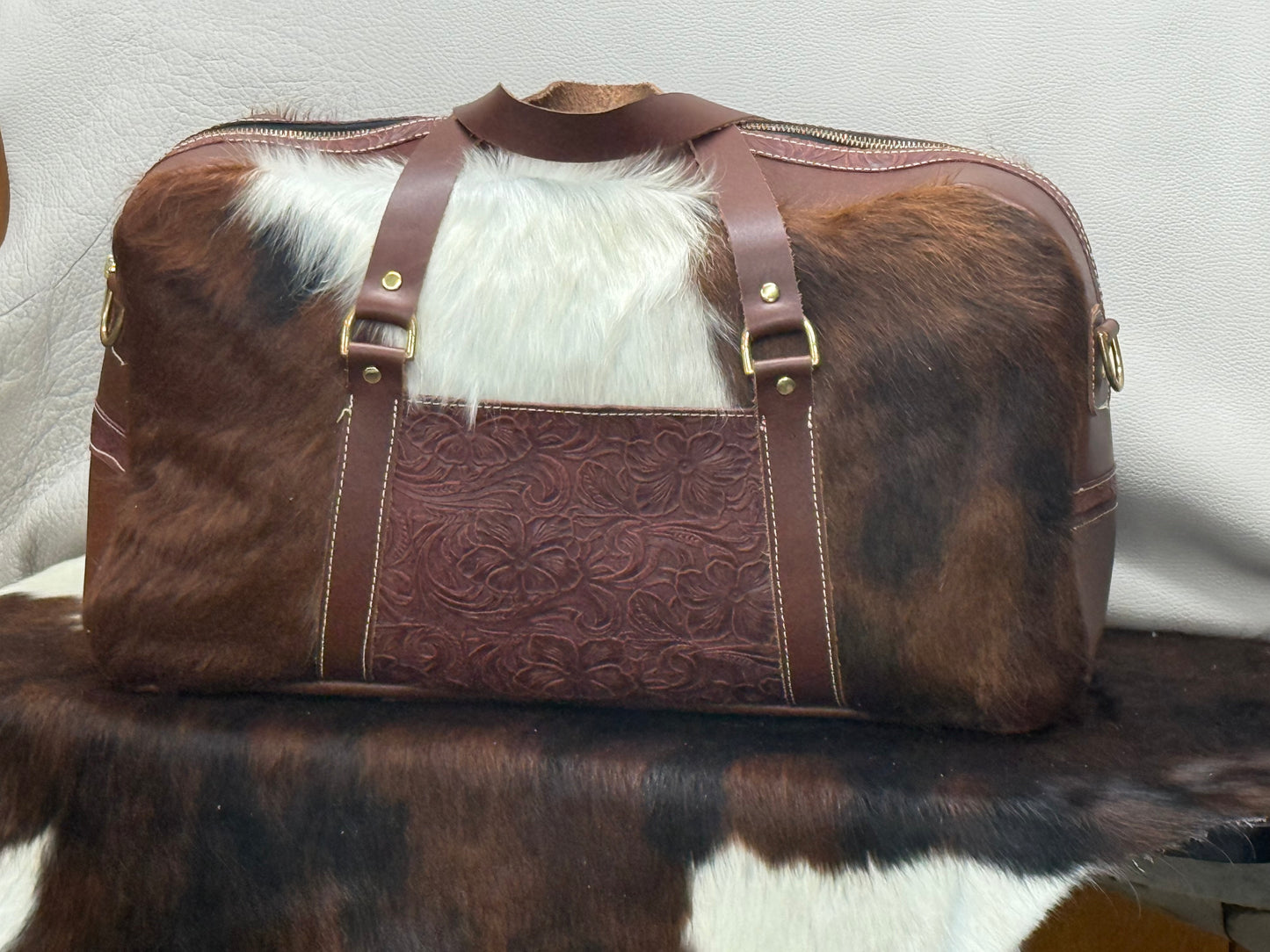 Tri-colored Overnight with Floral Themed Pockets #5