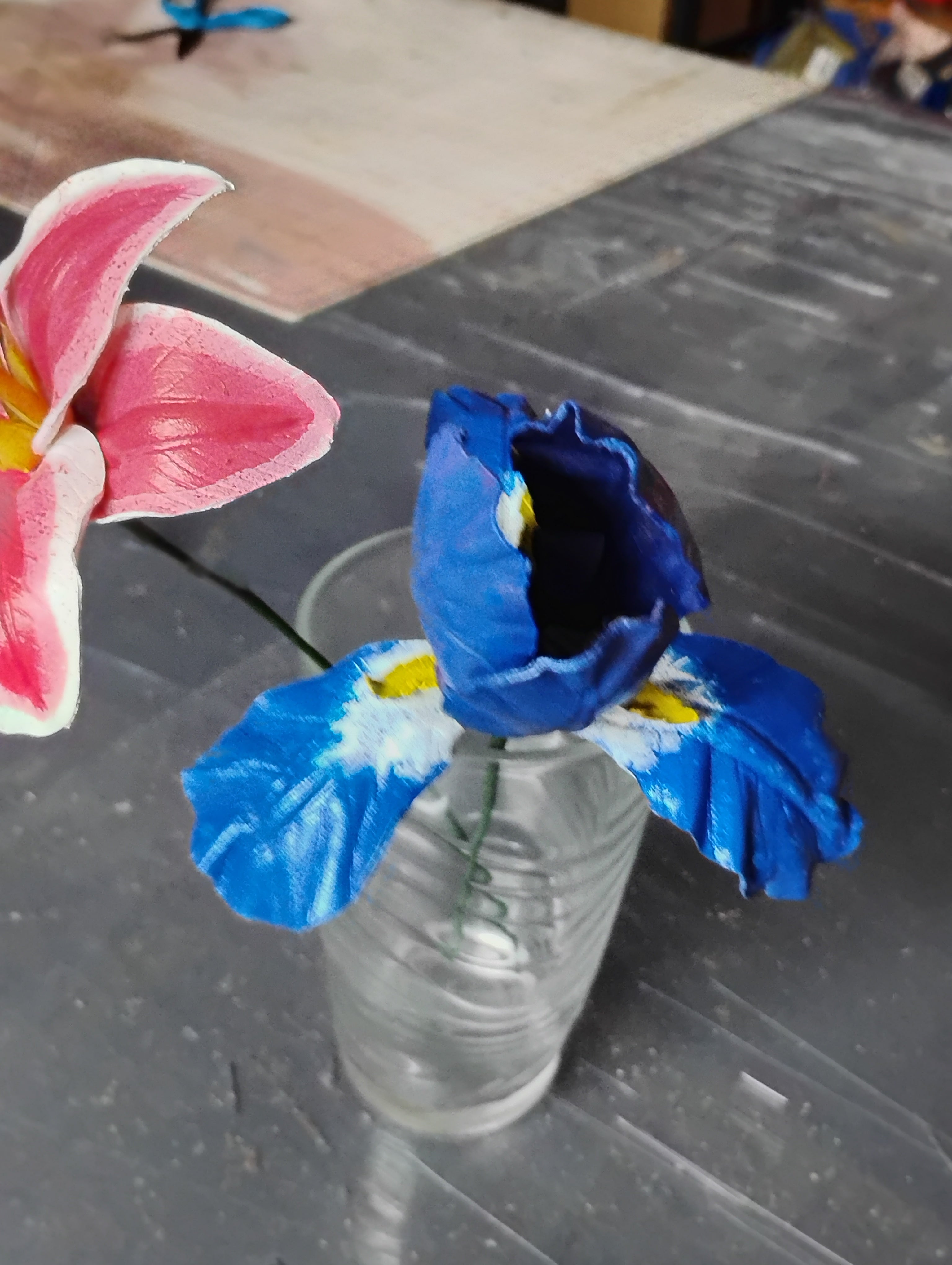 3D leather Iris flower