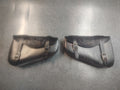 Hand carved Motorcycle saddlebags (Black Skulls)