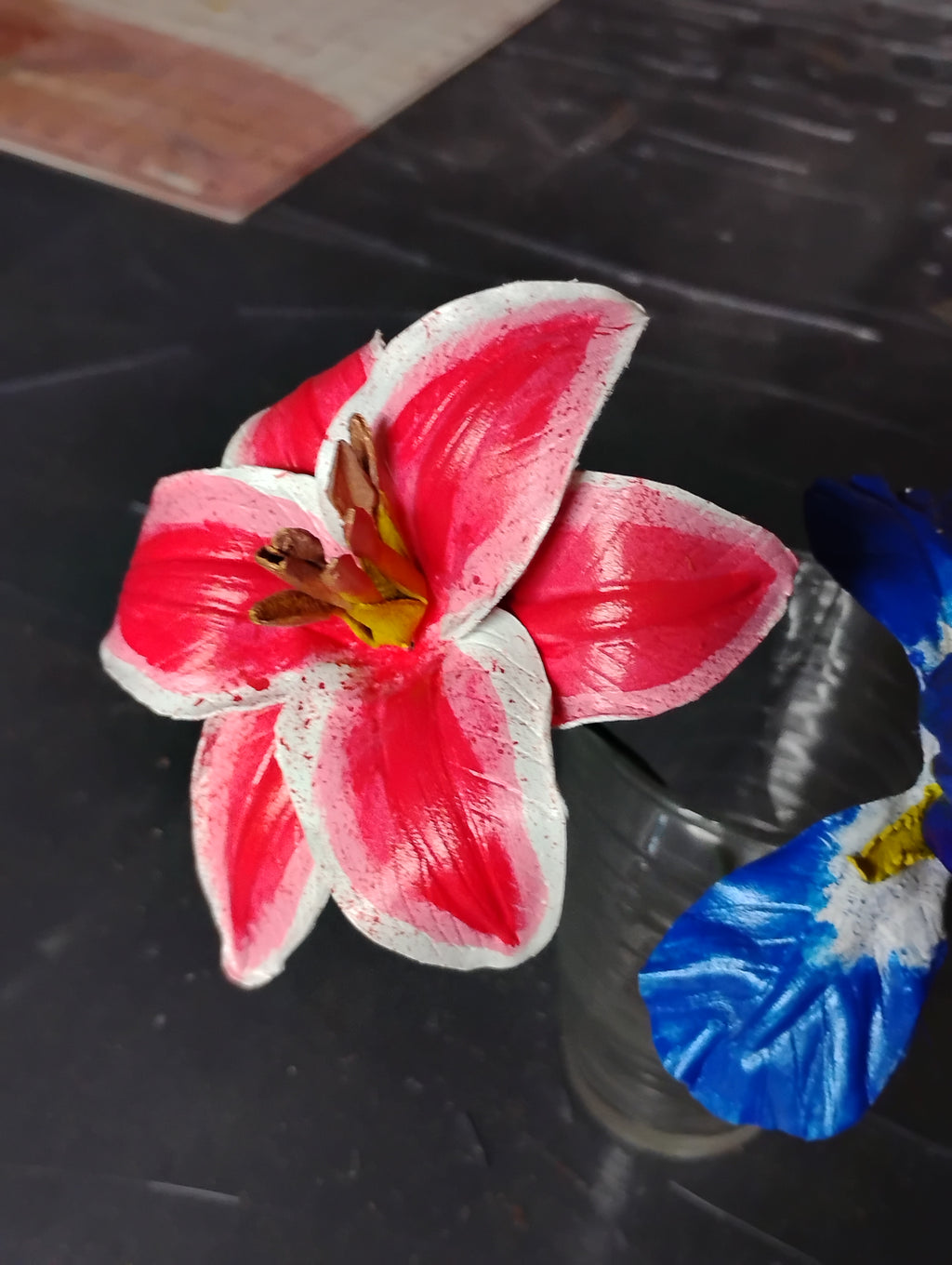 3D leather Lilly Flower