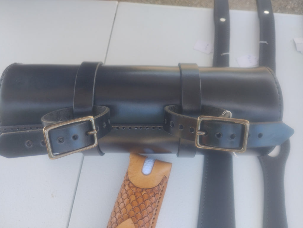 Hand crafted motorcycle fork bag (black)
