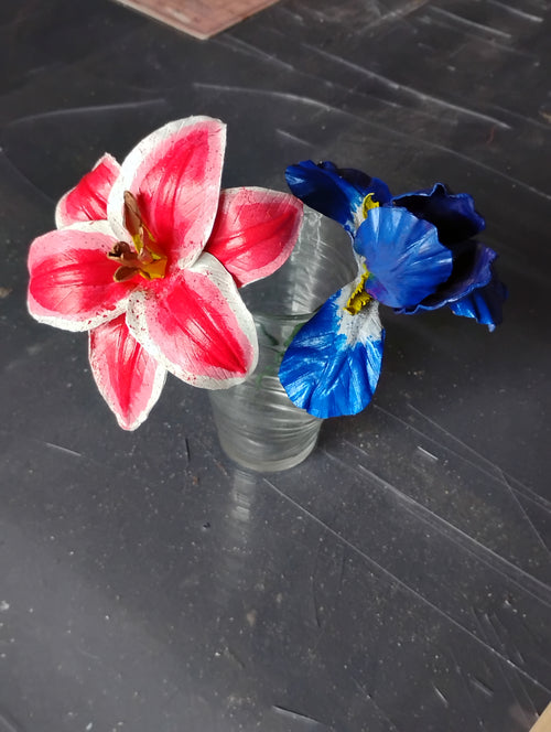 3D leather Lilly Flower