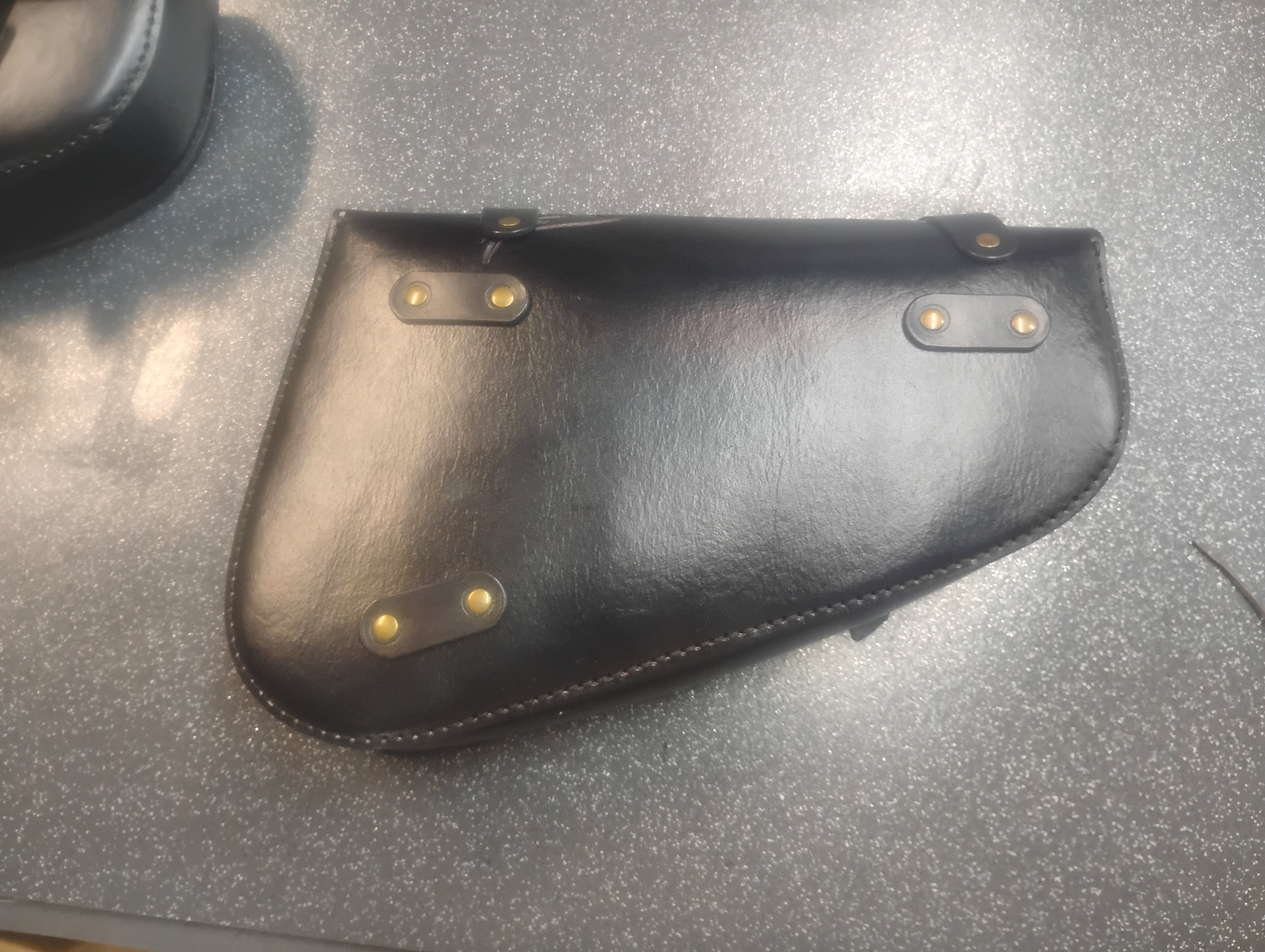 Hand carved Motorcycle saddlebags (Black Skulls)